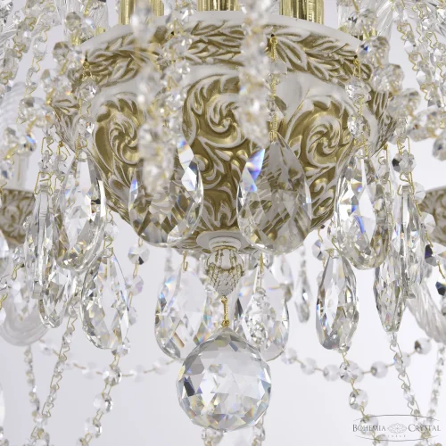 Люстра подвесная AL16302/12/300 WMG Bohemia Ivele Crystal без плафона на 12 ламп, основание белое патина золотое в стиле классический sp фото 3