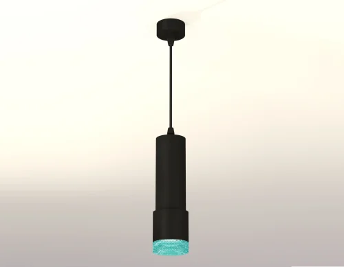 Светильник подвесной XP7402004 Ambrella light голубой чёрный 1 лампа, основание чёрное в стиле хай-тек современный трубочки фото 3