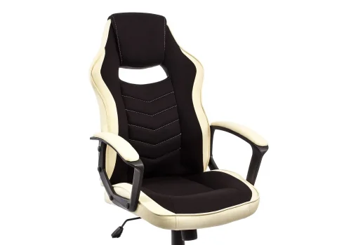 Компьютерное кресло Gamer черное / бежевое 1861 Woodville, чёрный бежевый/ткань искусственная кожа, ножки/пластик/чёрный, размеры - *1170***620*700 фото 7