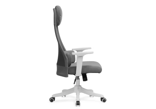 Компьютерное кресло Salta gray / white 15397 Woodville, серый/ткань, ножки/пластик/белый, размеры - *1200***650* фото 4