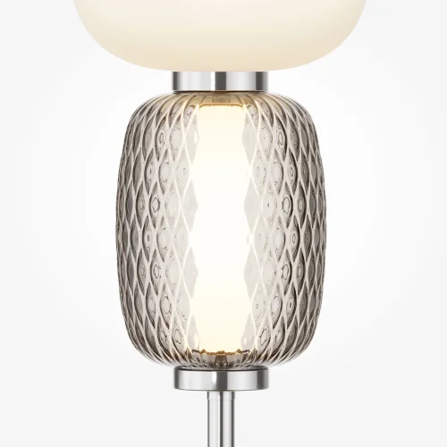 Настольная лампа LED Pattern MOD267TL-L28CH3K Maytoni серая белая 1 лампа, основание хром металл в стиле арт-деко современный  фото 3