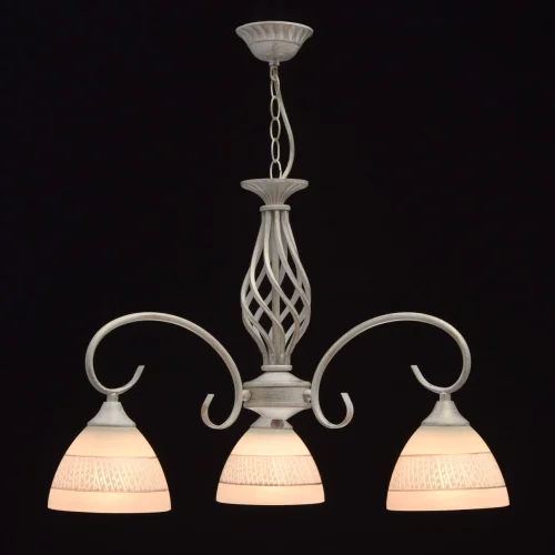 Люстра подвесная Ариадна 450018103 DeMarkt белая на 3 лампы, основание патина белое в стиле классический  фото 2