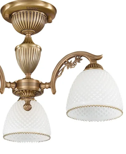 Люстра потолочная  PL 8621/3 Reccagni Angelo белая на 3 лампы, основание античное бронза в стиле классический  фото 2