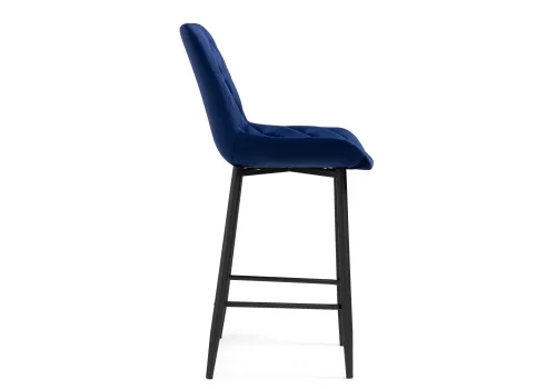 Полубарный стул Баодин Б/К синий / черный 517166 Woodville, синий/велюр, ножки/металл/чёрный, размеры - ****500*560 фото 3