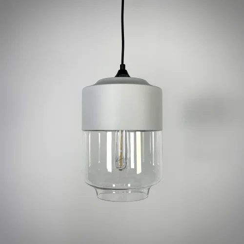 Светильник подвесной NORD A D18 White/Transparent 190484-26 ImperiumLoft прозрачный 1 лампа, основание белое в стиле современный  фото 5