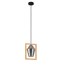 Светильник подвесной Viglioni 99701 Eglo чёрный коричневый 1 лампа, основание чёрное в стиле современный 