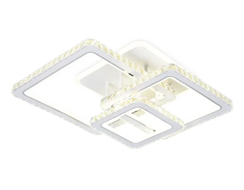 Люстра потолочная LED с пультом FA1732 Ambrella light белая на 1 лампа, основание белое в стиле современный хай-тек с пультом квадраты