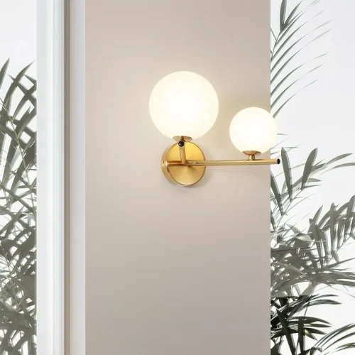 Бра LUISA WALL 167176-26 ImperiumLoft белый на 2 лампы, основание золотое в стиле фьюжн американский современный 
