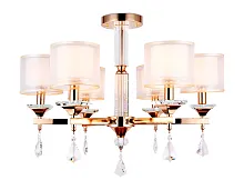 Люстра потолочная Traditional TR4535 Ambrella light белая на 6 ламп, основание золотое в стиле классический 
