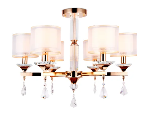 Люстра потолочная Traditional TR4535 Ambrella light белая на 6 ламп, основание золотое в стиле классический 
