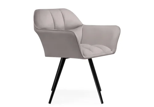 Кресло Ямес крутящееся серый / черный глянец 566490 Woodville, серый/велюр, ножки/металл/чёрный, размеры - ****630*590мм фото 4