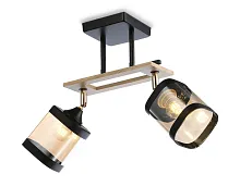 Светильник потолочный TR9525 Ambrella light янтарный 2 лампы, основание чёрное в стиле современный 