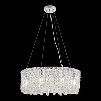 Люстра подвесная Starr LSP-6020 Lussole прозрачная на 8 ламп, основание хром в стиле современный классический Люстра подвесная Starr LSP-6020 Lussole прозрачная на 8 ламп, основание хром в стиле современный классический