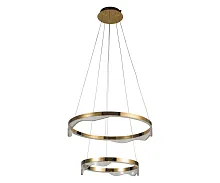 Люстра подвесная LED Кастела 08263-60+40,36 Kink Light латунь прозрачная на 1 лампа, основание латунь в стиле современный хай-тек кольца