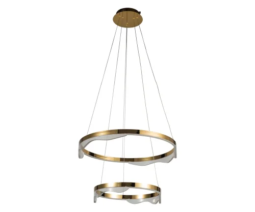 Люстра подвесная LED Кастела 08263-60+40,36 Kink Light латунь прозрачная на 1 лампа, основание латунь в стиле современный хай-тек кольца