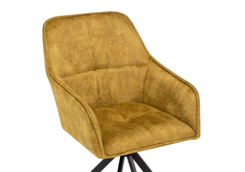 Кресло Дакота крутящиеся желтое / черное 571398 Woodville, жёлтый/велюр, ножки/металл/чёрный, размеры - ****670*700мм фото 7