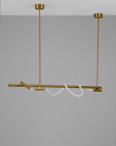 Светильник подвесной LED True V10684-PL Moderli белый 1 лампа, основание золотое в стиле минимализм хай-тек современный 