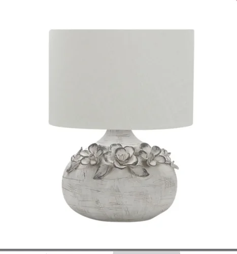 Настольная лампа Valdieri OML-16504-01 Omnilux белая 1 лампа, основание серое белое керамика металл в стиле кантри прованс флористика современный 