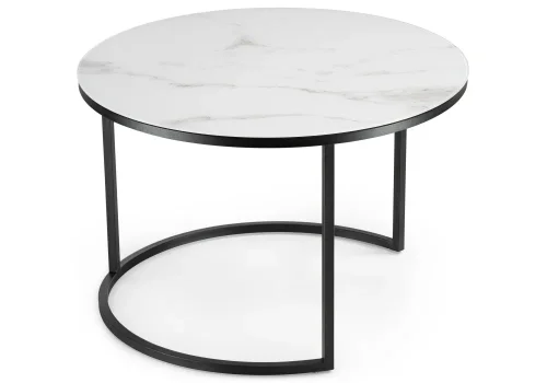 Комплект столиков Плумерия белый мрамор / черный 500007 Woodville столешница белая из стекло фото 4