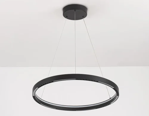Светильник подвесной LED FL5852 Ambrella light чёрный 1 лампа, основание чёрное в стиле современный хай-тек кольца фото 6