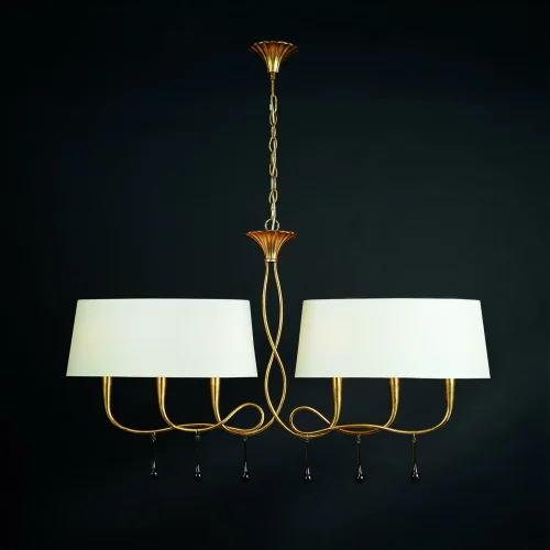 Люстра подвесная  PAOLA PAN ORO 3541 Mantra белая на 6 ламп, основание золотое в стиле современный  фото 3