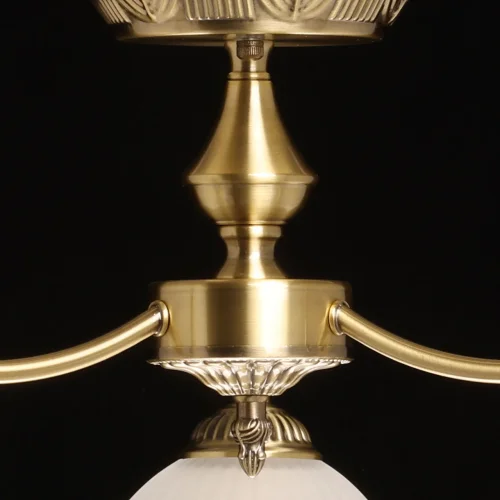 Люстра потолочная Олимп 318015503 MW-Light белая на 3 лампы, основание латунь бронзовое в стиле классический кантри  фото 7