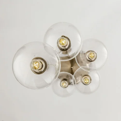Светильник подвесной Томми CL102051 Citilux прозрачный 5 ламп, основание хром в стиле современный каскад шар фото 3