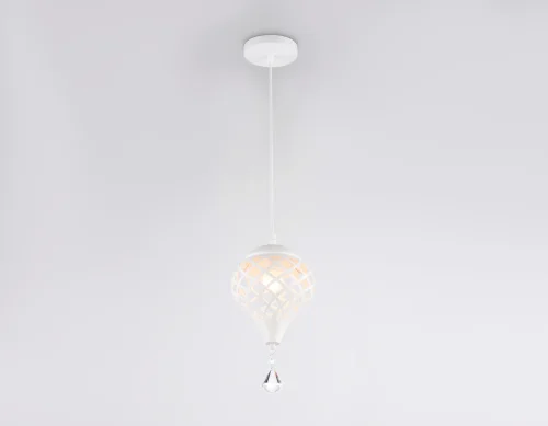 Светильник подвесной TR8441 Ambrella light белый 1 лампа, основание белое в стиле восточный кантри прованс  фото 3