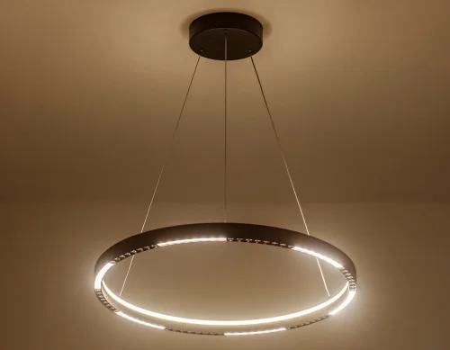 Светильник подвесной LED FL5852 Ambrella light чёрный 1 лампа, основание чёрное в стиле современный хай-тек кольца фото 4