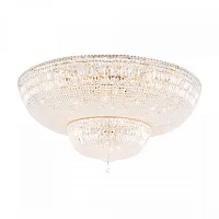 Люстра потолочная хрустальная Palace DIA100-CL-34-G Maytoni прозрачная на 34 лампы, основание золотое в стиле классический 