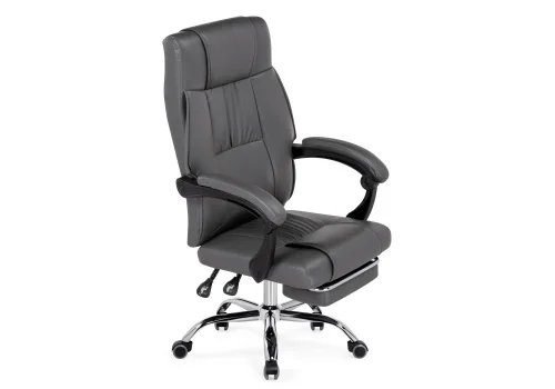 Компьютерное кресло Born gray 15347 Woodville, серый/экокожа, ножки/металл/хром, размеры - *1120***610*660 фото 8