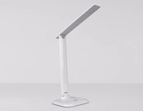 Настольная лампа офисная LED DE500 Ambrella light белая 1 лампа, основание белое металл в стиле хай-тек современный  фото 4