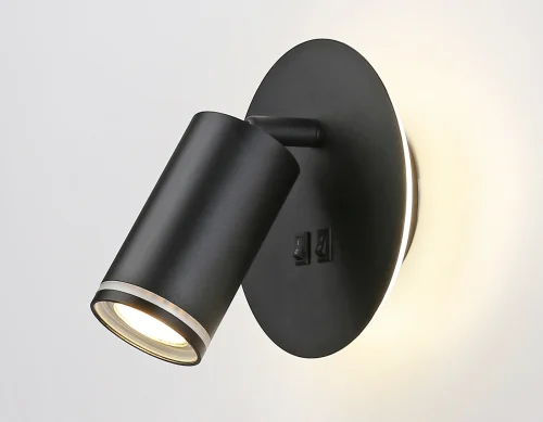 Бра с выключателем LED FW2463 Ambrella light чёрный на 1 лампа, основание чёрное в стиле современный хай-тек  фото 9