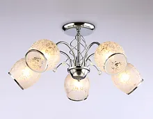 Люстра потолочная TR3188 Ambrella light белая на 5 ламп, основание хром в стиле классический 