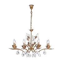 Люстра подвесная Merana E 1.1.8 AG Arti Lampadari без плафона на 8 ламп, основание бронзовое золотое в стиле классический Люстра подвесная Merana E 1.1.8 AG Arti Lampadari без плафона на 8 ламп, основание бронзовое золотое в стиле классический