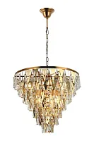 Люстра подвесная Vaviani 2148/05/13PL Stilfort прозрачная на 13 ламп, основание бронзовое в стиле современный 