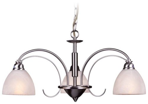 Люстра подвесная  353-203-03 Velante белая на 3 лампы, основание никель в стиле классический 