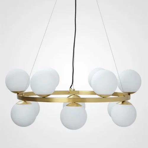 Люстра подвесная Bubbles Bulbs by Ceci Thompson 102007-26 ImperiumLoft белая на 12 ламп, основание латунь в стиле современный 