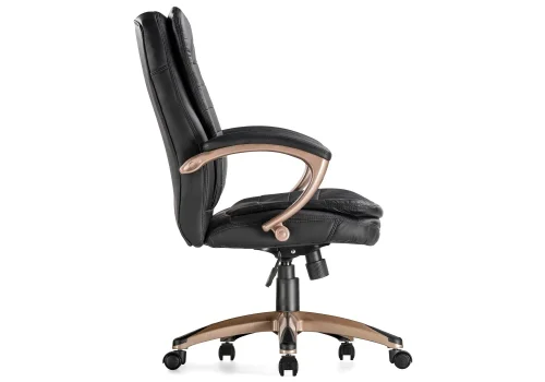 Компьютерное кресло Palamos черное 1730 Woodville, чёрный/искусственная кожа, ножки/металл/коричневый, размеры - *1140***630* фото 2