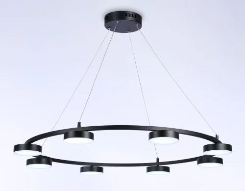 Люстра подвесная LED с пультом FL51763 Ambrella light чёрная на 1 лампа, основание чёрное в стиле современный хай-тек с пультом фото 2