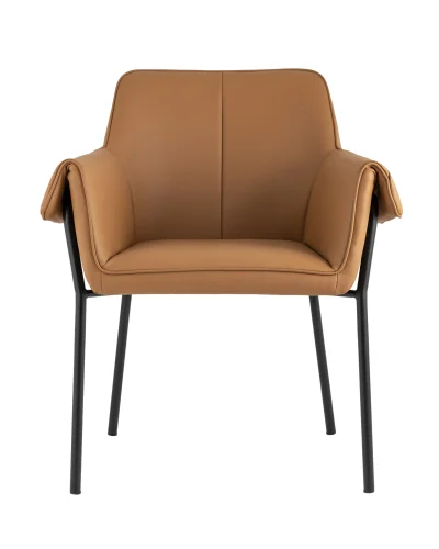 Кресло Бесс,  экокожа коричневая УТ000035755 Stool Group, коричневый/экокожа, ножки/металл/чёрный, размеры - ****675*625мм фото 3