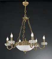 Люстра подвесная  L 9010/6+2 Reccagni Angelo белая на 8 ламп, основание античное бронза в стиле классический 