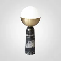 Настольная лампа Marble Globe Black 168473-22 168473-22 ImperiumLoft белая 1 лампа, основание золотое мрамор металл в стиле современный 