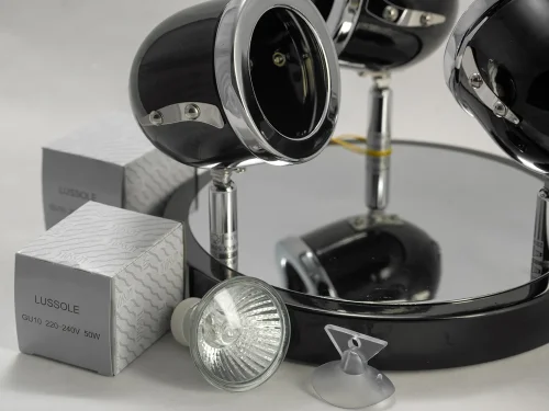 Спот С 3 лампами TIVOLI LSN-3127-03 Lussole чёрный GU10 в стиле современный  фото 3