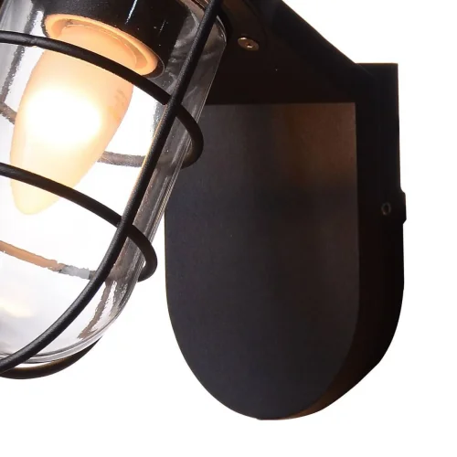 Настенный светильник Pointer 3021-1W Favourite уличный IP44 чёрный 1 лампа, плафон прозрачный в стиле современный E27 фото 2