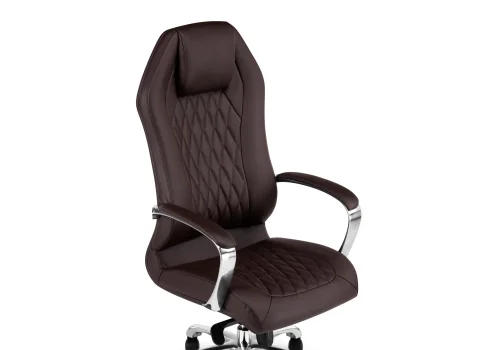 Компьютерное кресло Damian brown 15744 Woodville, коричневый/экокожа, ножки/металл/хром, размеры - *1330***650*670 фото 7