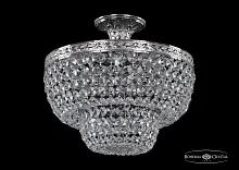 Люстра потолочная хрустальная 19101/35IV Ni Bohemia Ivele Crystal прозрачная на 4 лампы, основание никель в стиле классический sp