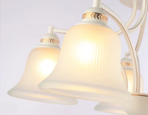 Люстра потолочная TR3050 Ambrella light белая на 5 ламп, основание белое в стиле классический  фото 6