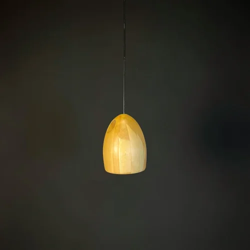 Светильник подвесной Large Oak D21 73480-22 ImperiumLoft коричневый бежевый 1 лампа, основание бежевое коричневое в стиле скандинавский 