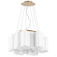 Люстра подвесная Nubi 802163 Lightstar белая на 6 ламп, основание бежевое в стиле арт-деко модерн 